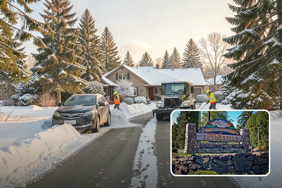 School Campus Snow Removal in Eatonville, Pierce County, WA - Campus ready before students arrive