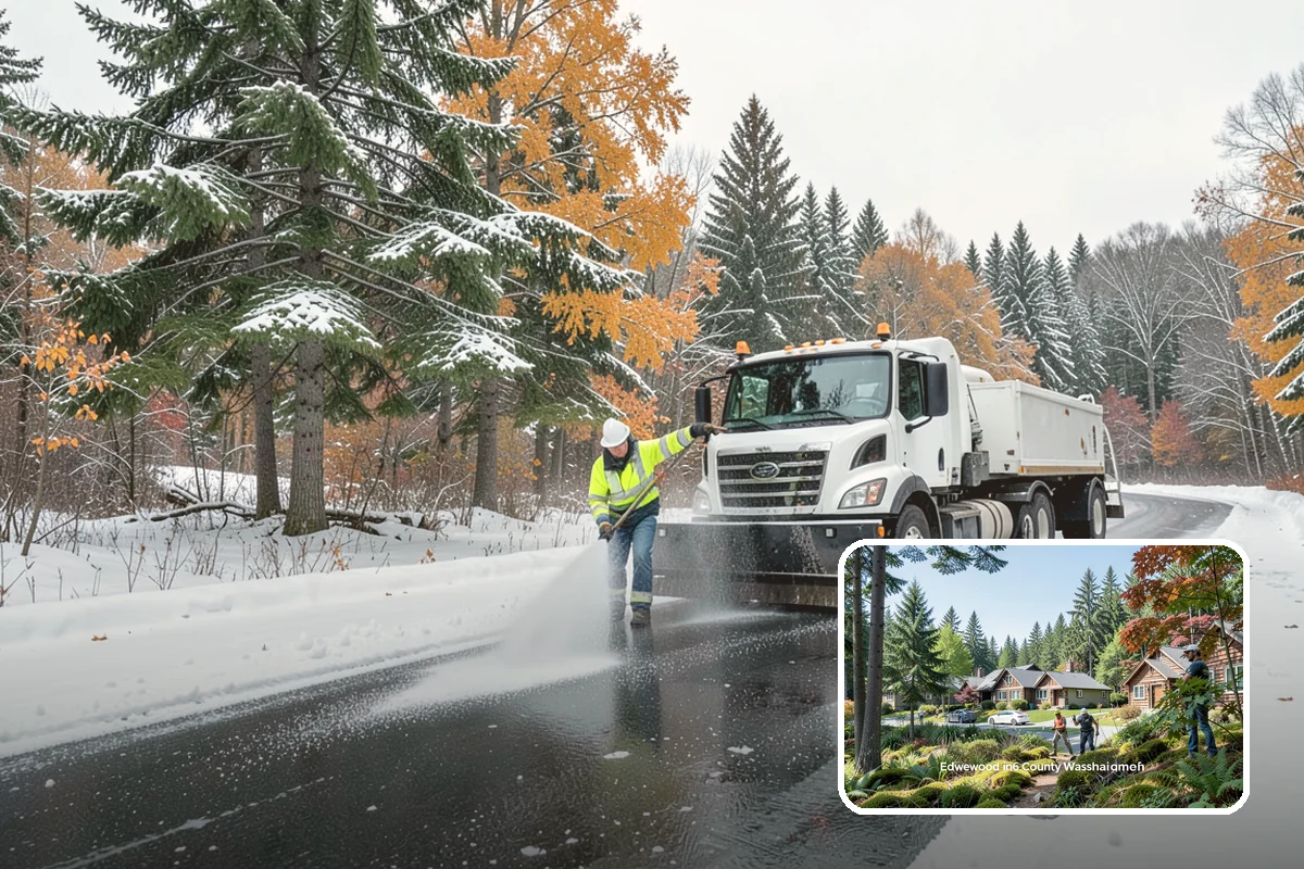 School Campus Snow Removal in Edgewood, Pierce County, WA - Campus ready before students arrive