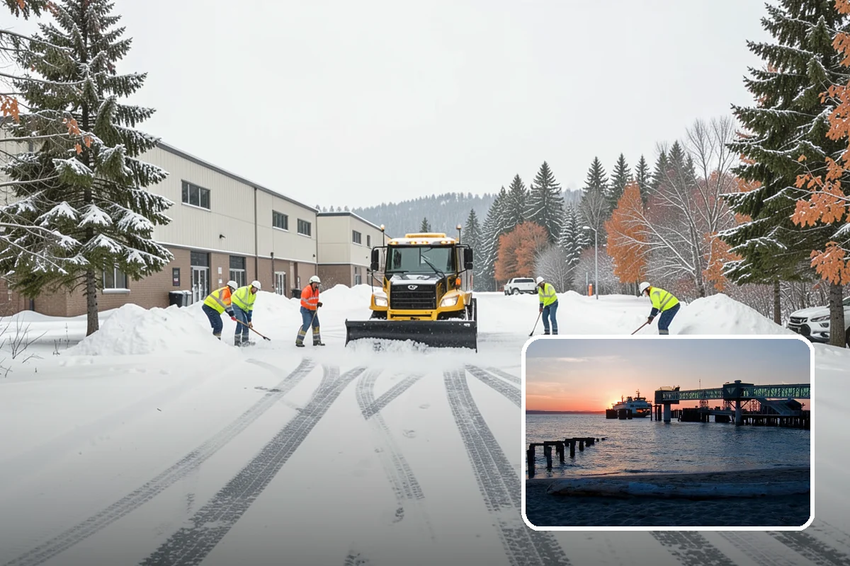 School Campus Snow Removal in Edmonds, Snohomish County, WA - Campus ready before students arrive
