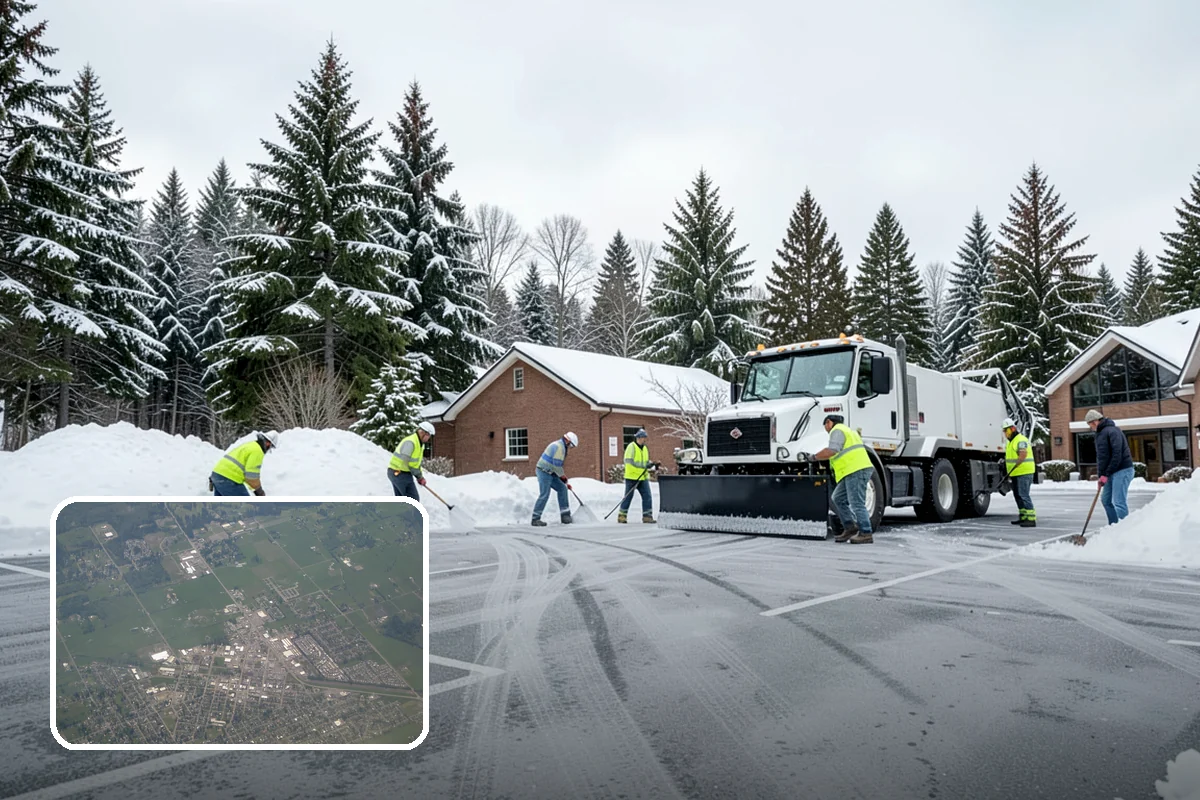 School Campus Snow Removal in Enumclaw, King County, WA - Campus ready before students arrive