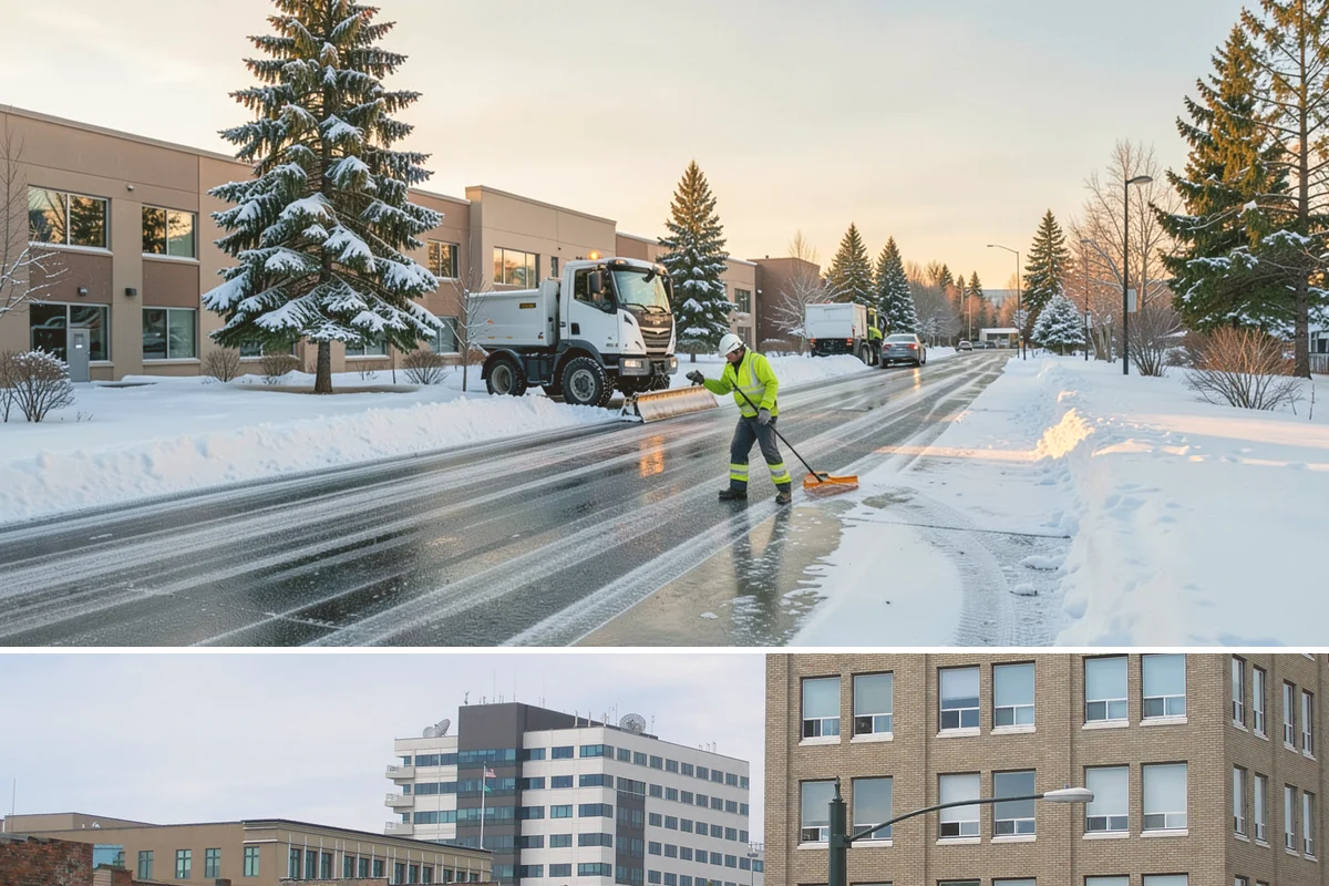School Campus Snow Removal in Everett, Snohomish County, WA - School campus service is most critical on snowy school mornings from December through February.