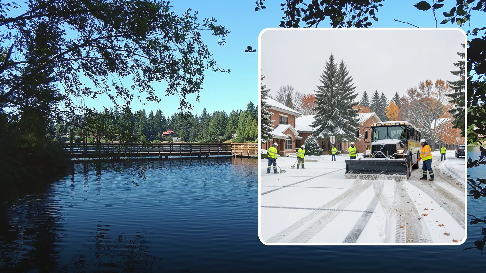 School Campus Snow Removal in Federal Way, King County, WA - We clear school campuses so students, staff, and buses arrive and move safely on snowy mornings.