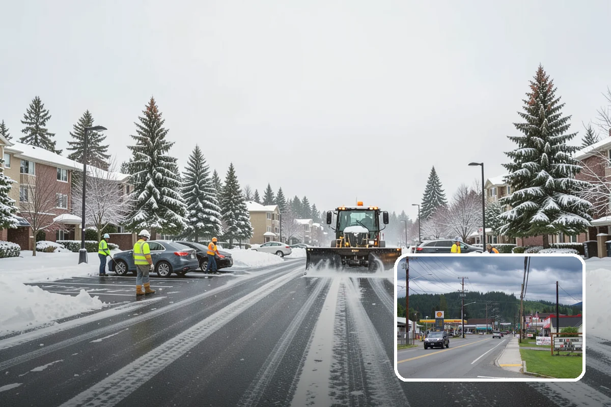 School Campus Snow Removal in Granite Falls, Snohomish County, WA - Campus ready before students arrive