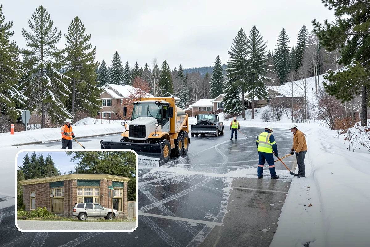School Campus Snow Removal in Hamilton, Skagit County, WA - Campus ready before students arrive
