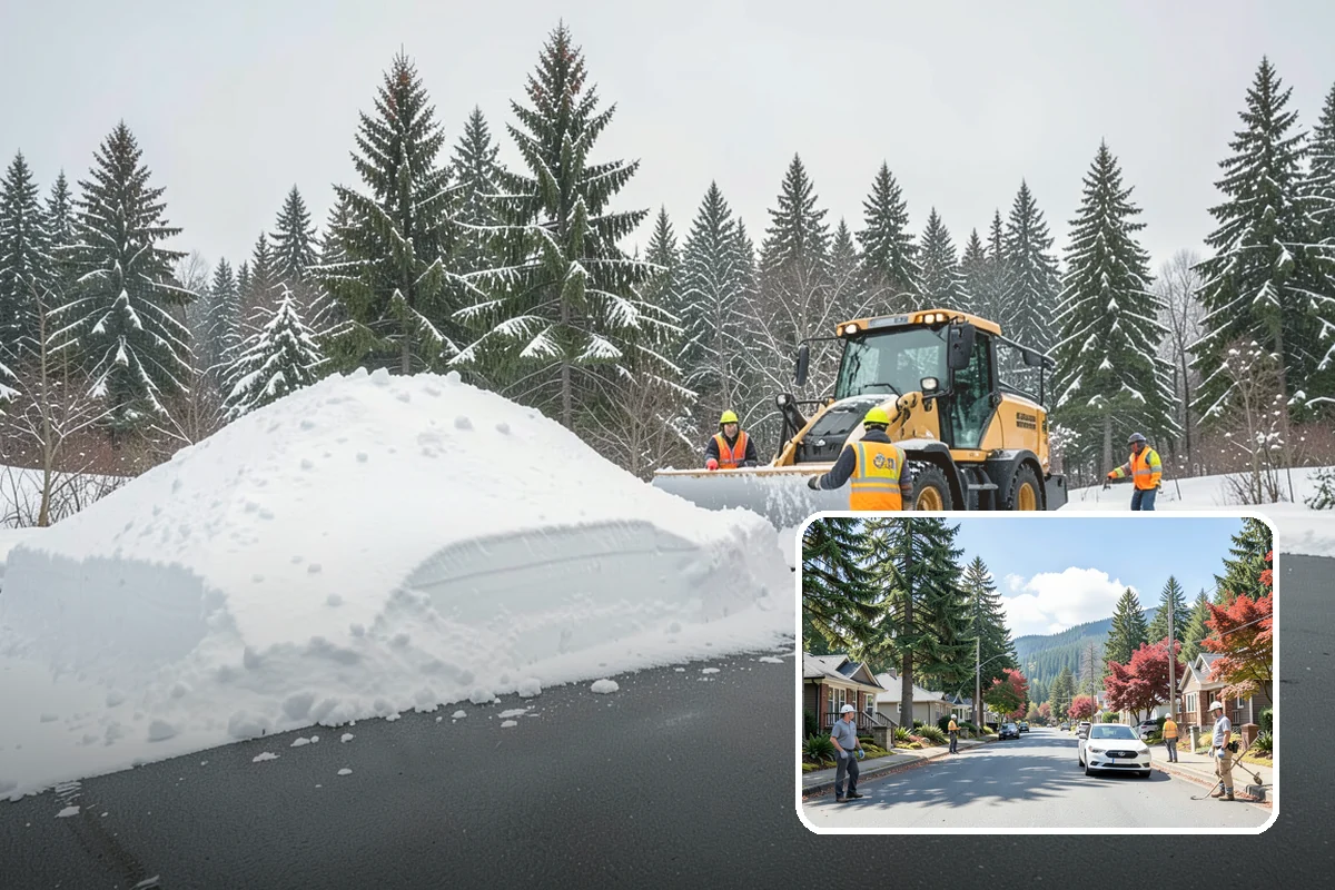 School Campus Snow Removal in Hunts Point, King County, WA - Campus ready before students arrive