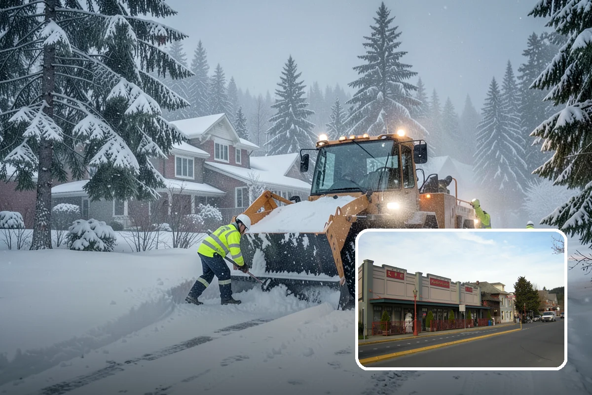 School Campus Snow Removal in Issaquah, King County, WA - Campus ready before students arrive