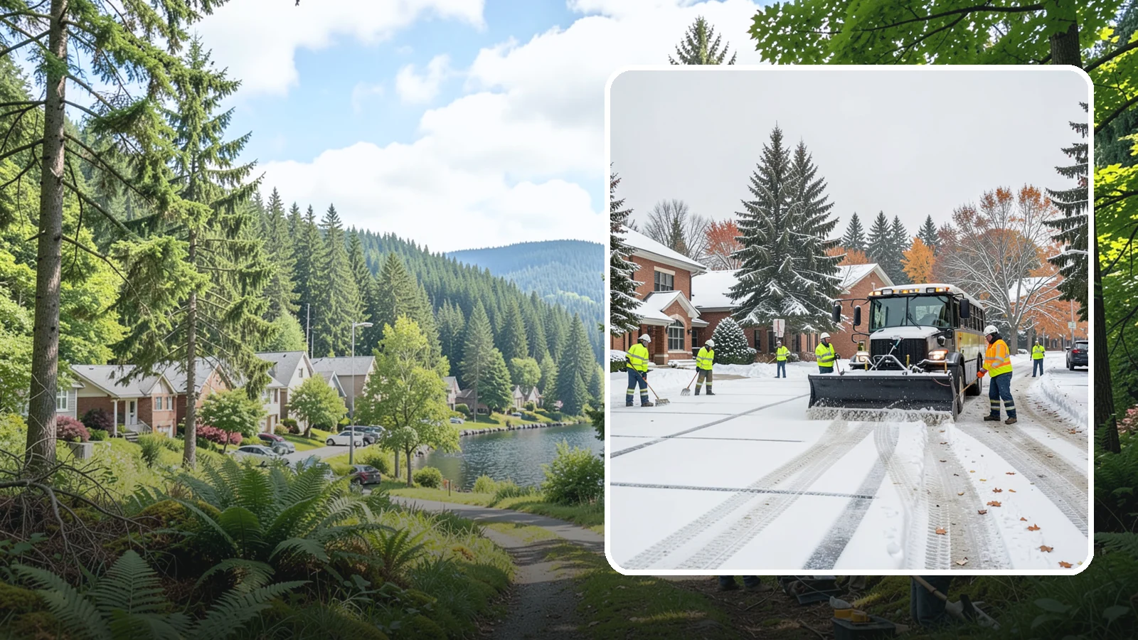 School Campus Snow Removal in Lake Forest Park, King County, WA - We clear school campuses so students, staff, and buses arrive and move safely on snowy mornings.