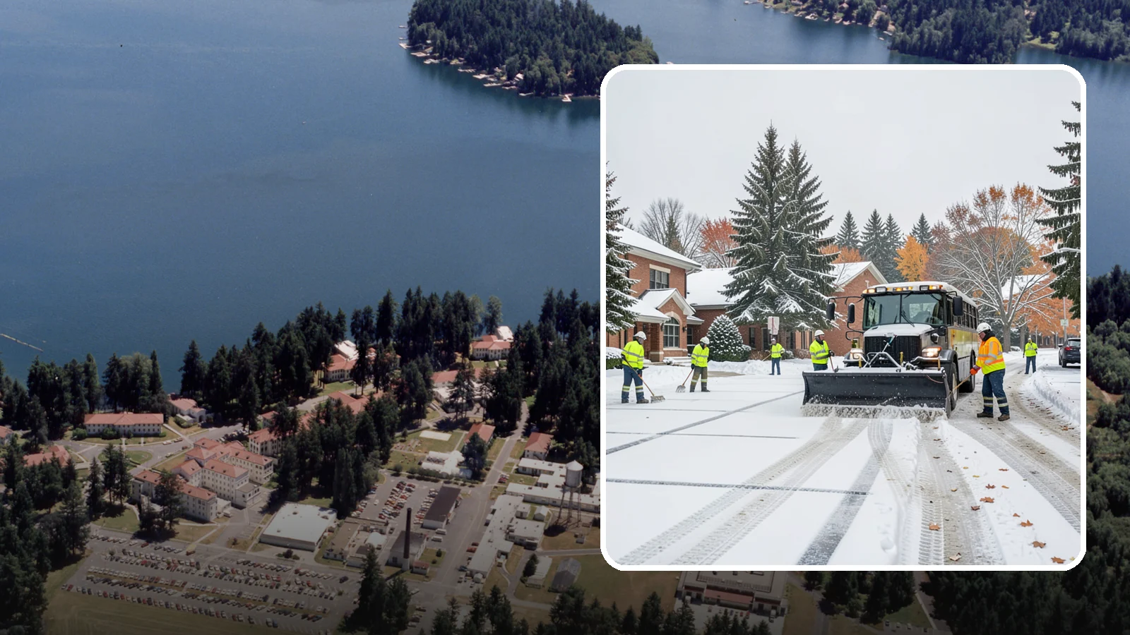 School Campus Snow Removal in Lakewood, Pierce County, WA - We clear school campuses so students, staff, and buses arrive and move safely on snowy mornings.