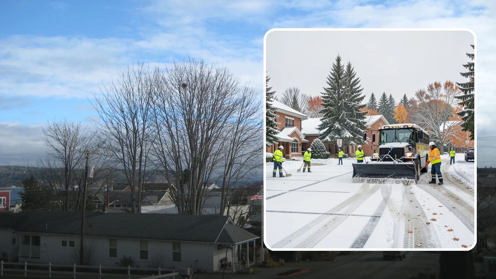 School Campus Snow Removal in Langley, Island County, WA - We clear school campuses so students, staff, and buses arrive and move safely on snowy mornings.