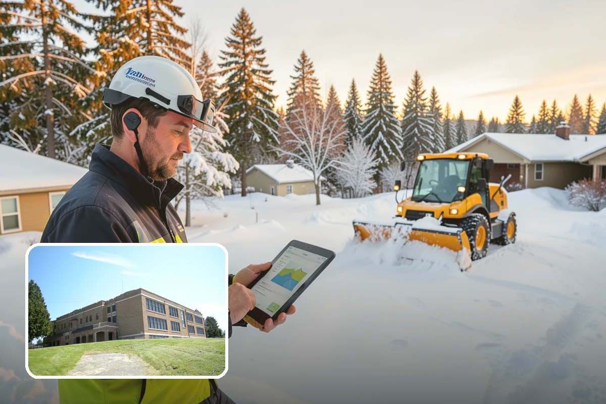 School Campus Snow Removal in Maple Valley, King County, WA - Campus ready before students arrive