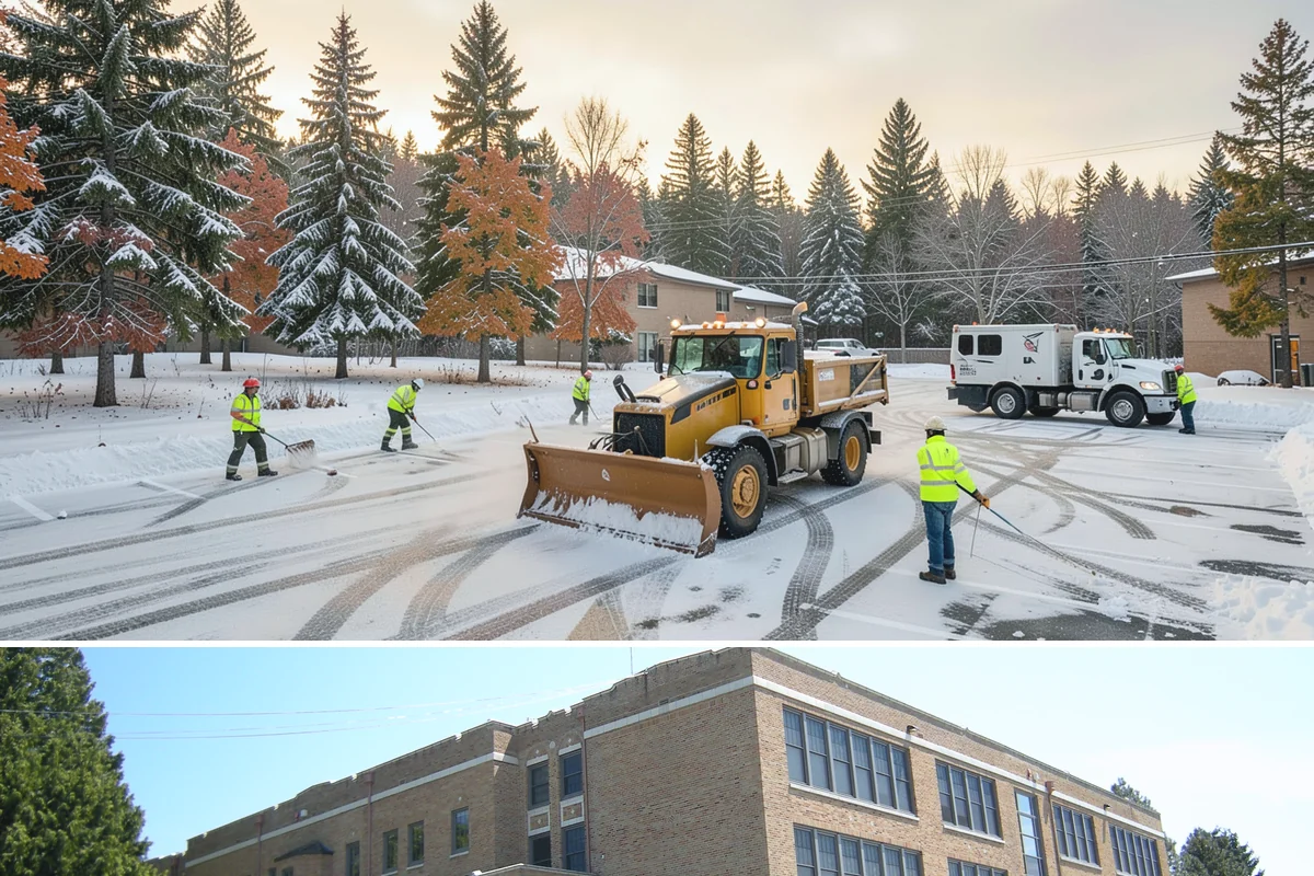School Campus Snow Removal in Maple Valley, King County, WA - School campus service is most critical on snowy school mornings from December through February.