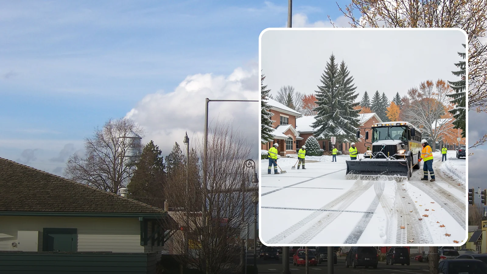 School Campus Snow Removal in Marysville, Snohomish County, WA - We clear school campuses so students, staff, and buses arrive and move safely on snowy mornings.