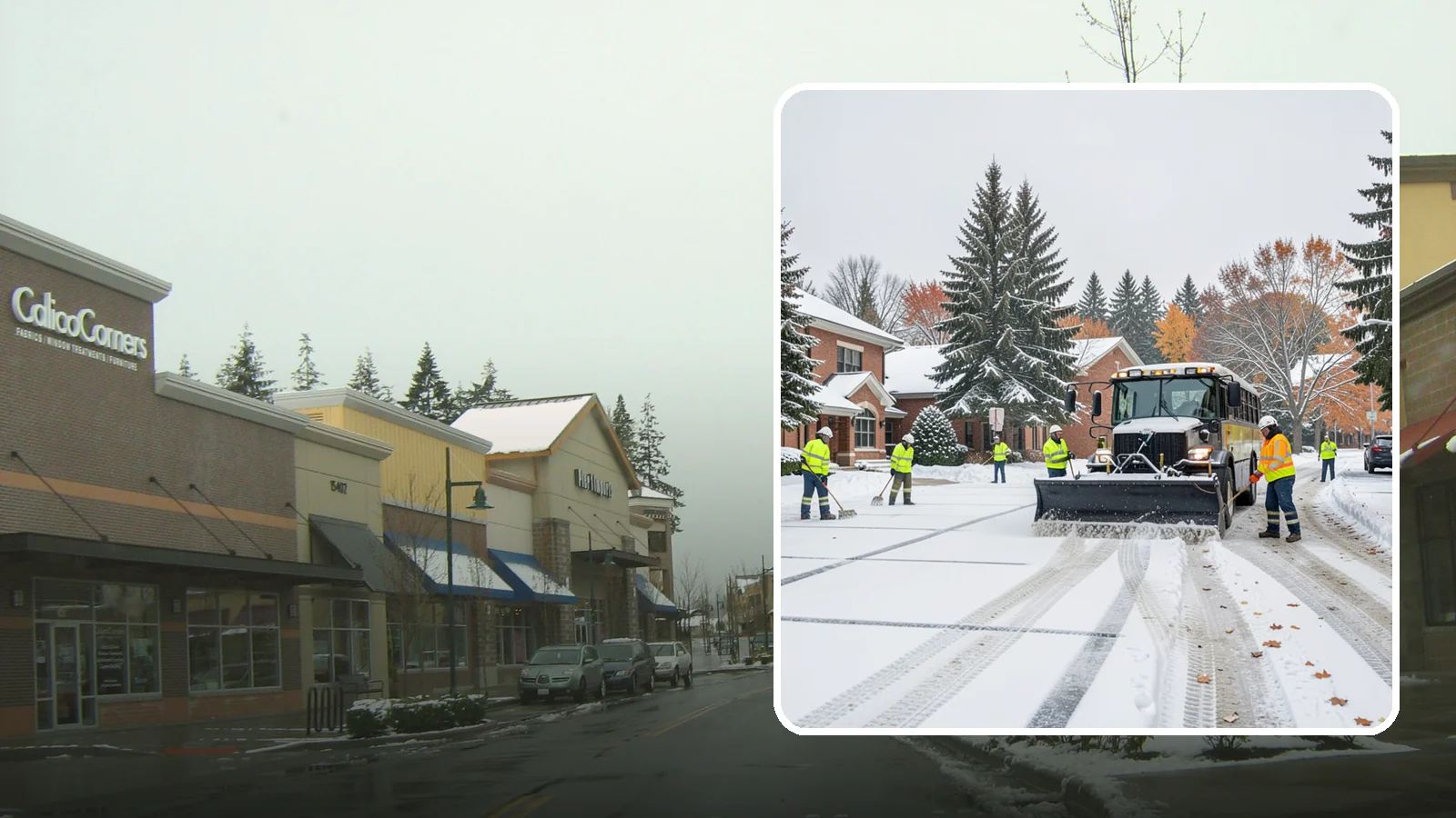 School Campus Snow Removal in Mill Creek, Snohomish County, WA - We clear school campuses so students, staff, and buses arrive and move safely on snowy mornings.