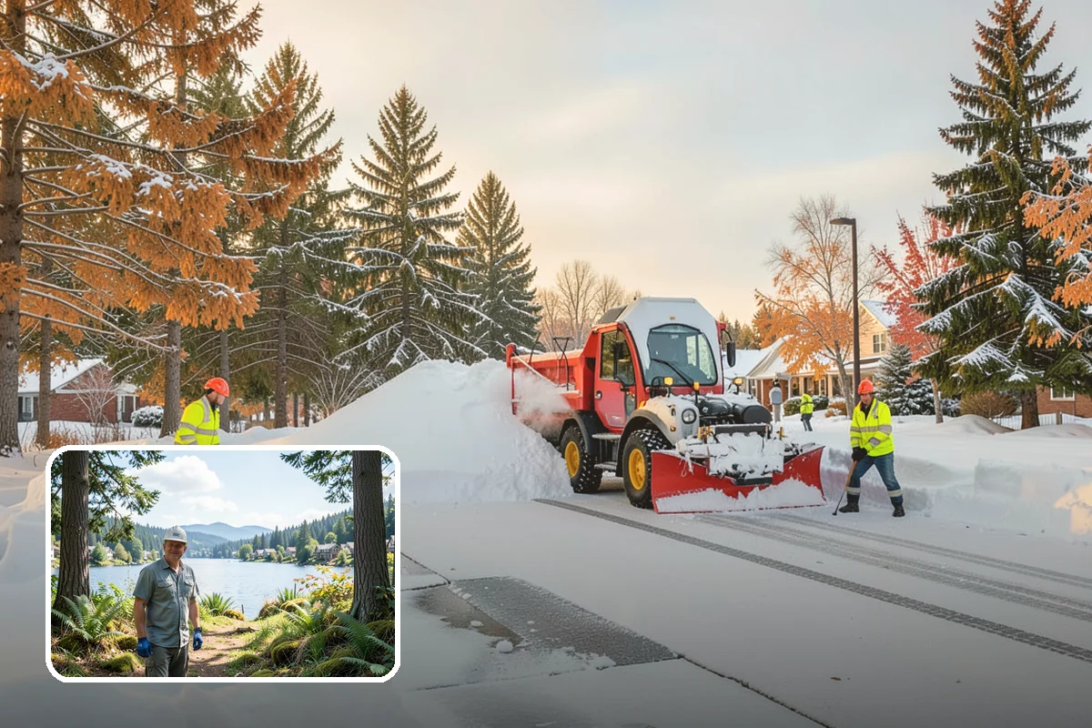School Campus Snow Removal in Milton, King County, WA - Campus ready before students arrive