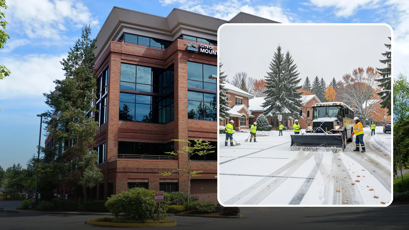 School Campus Snow Removal in Mountlake Terrace, Snohomish County, WA - We clear school campuses so students, staff, and buses arrive and move safely on snowy mornings.