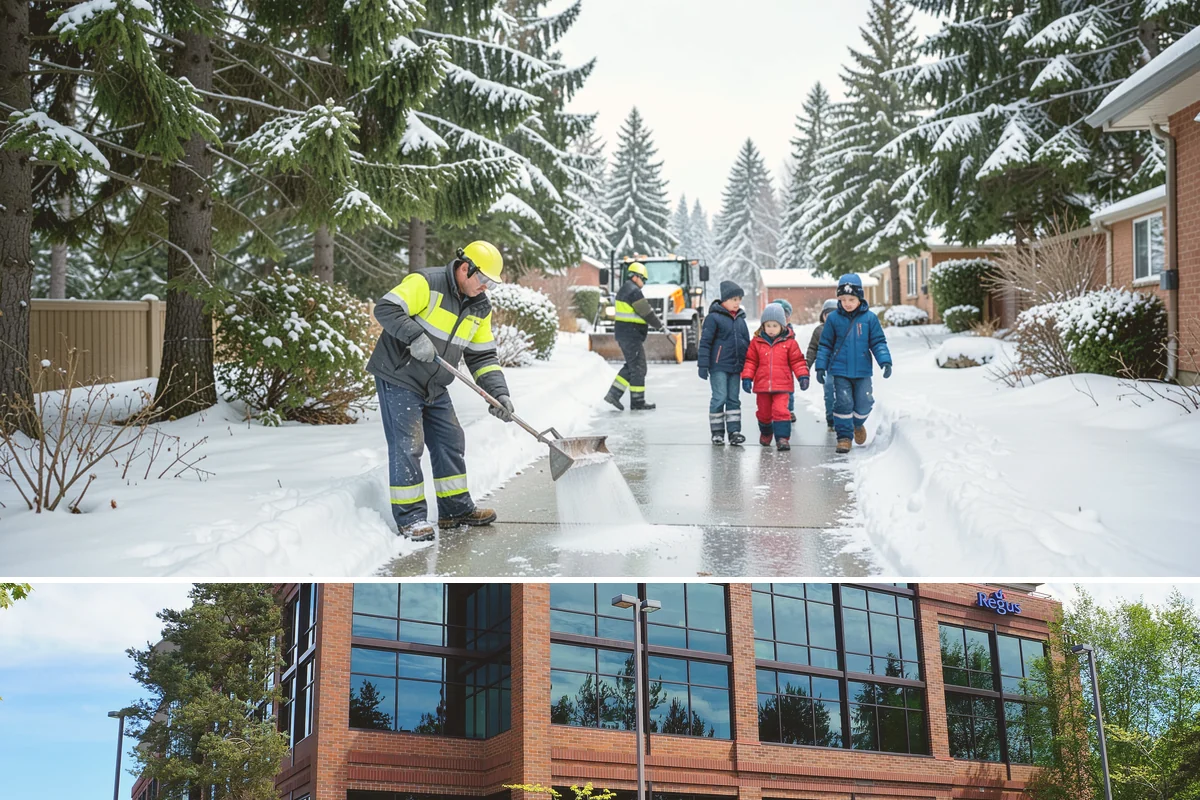 School Campus Snow Removal in Mountlake Terrace, Snohomish County, WA - School campus service is most critical on snowy school mornings from December through February.