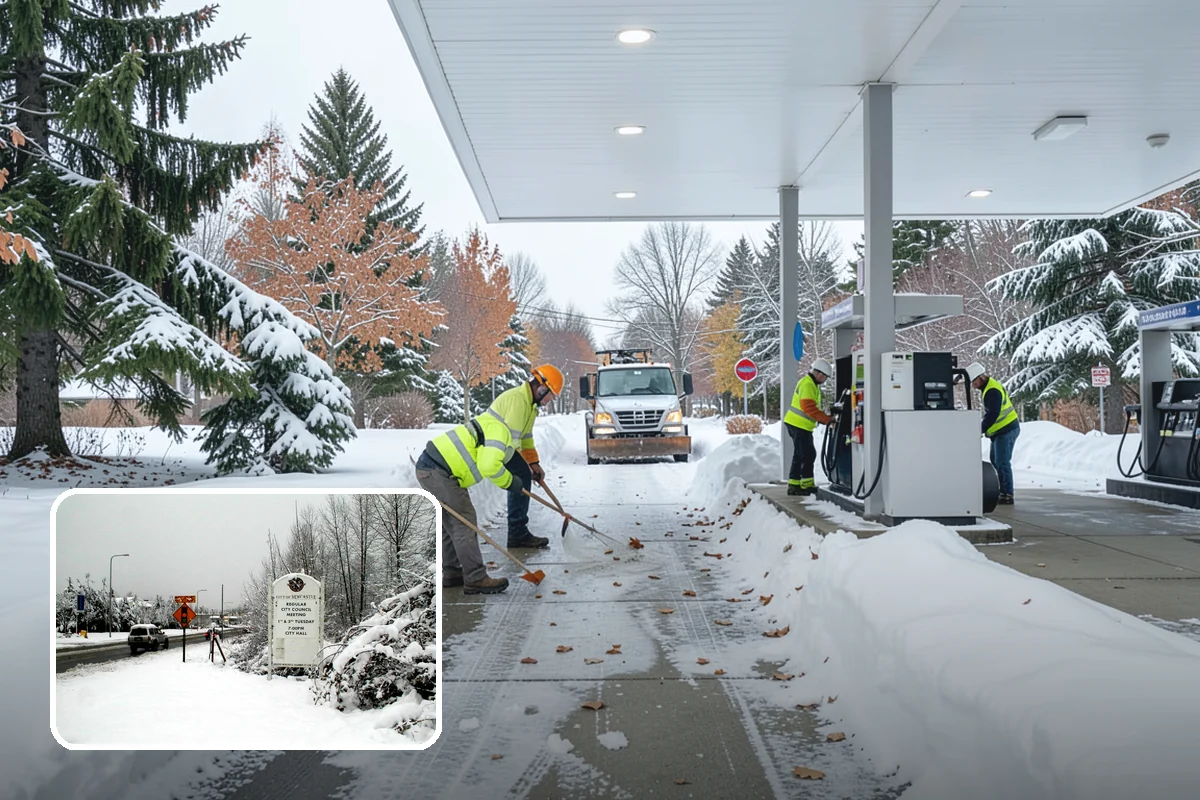 School Campus Snow Removal in Newcastle, King County, WA - Campus ready before students arrive