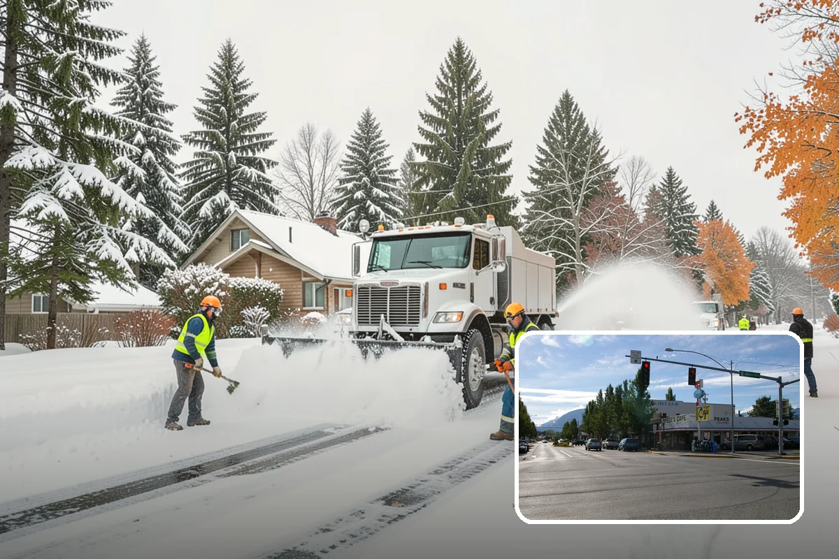 School Campus Snow Removal in North Bend, King County, WA - Campus ready before students arrive