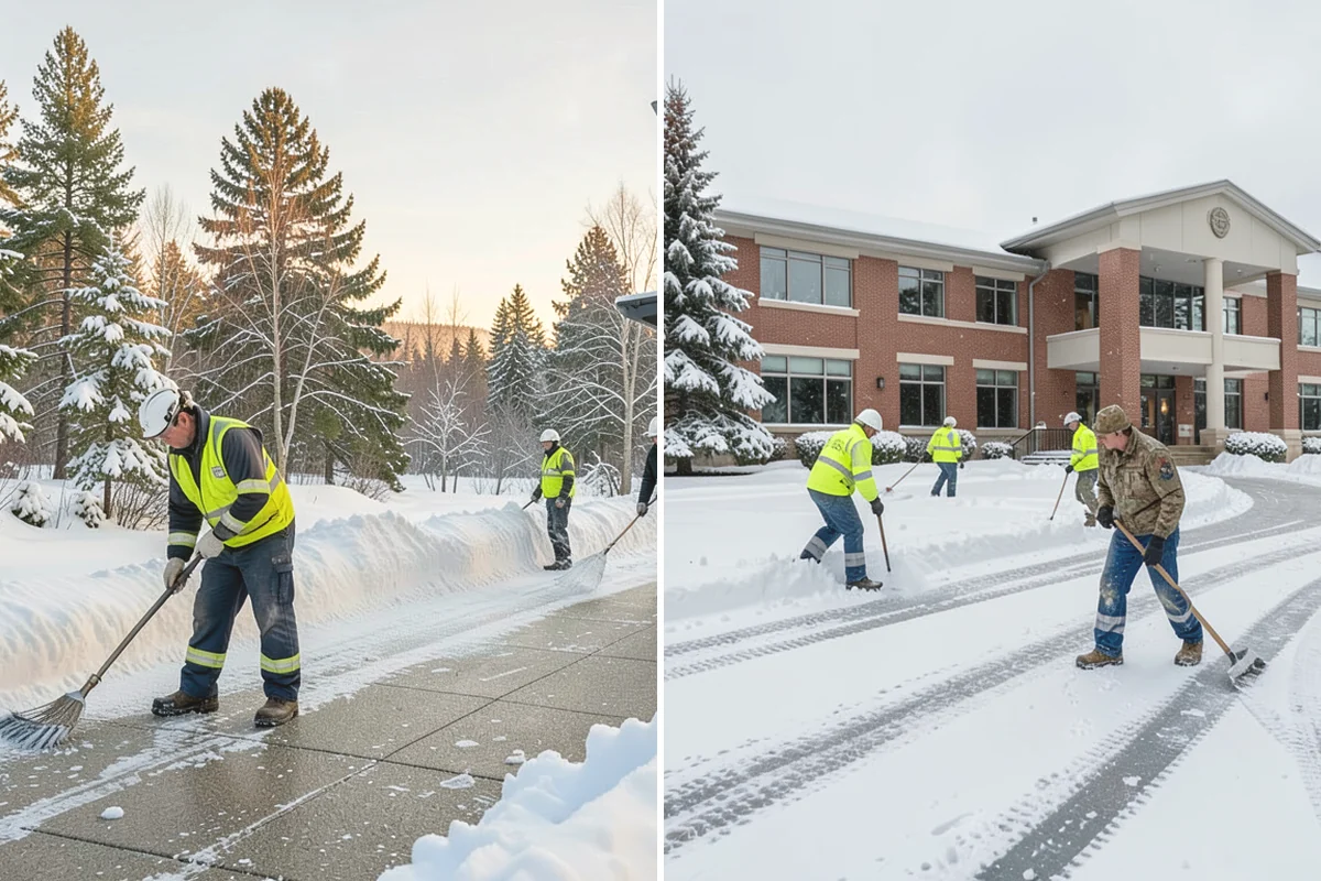 School Campus Snow Removal in North Bend, King County, WA - Prioritize bus loops, drop-offs, and entrances