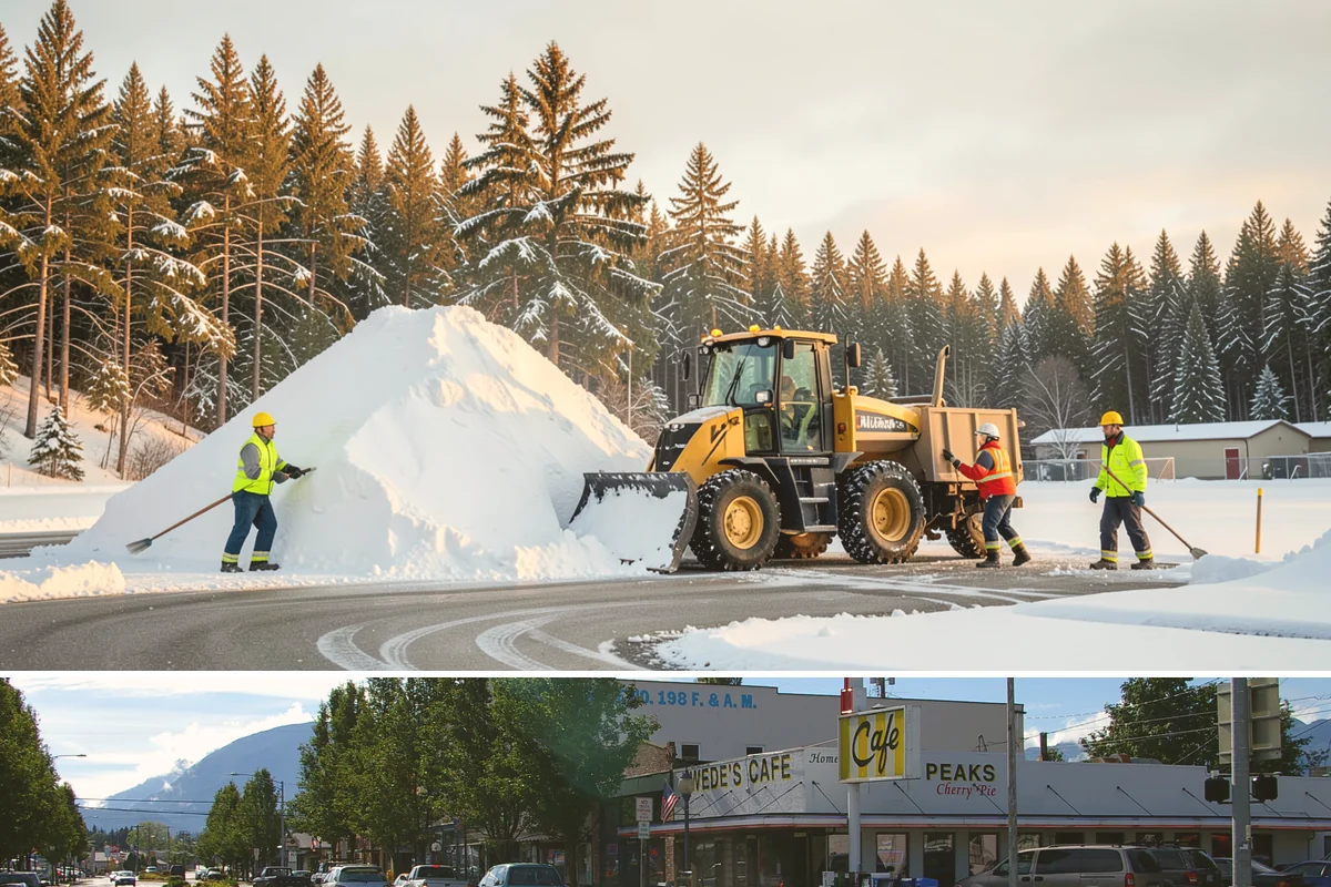 School Campus Snow Removal in North Bend, King County, WA - School campus service is most critical on snowy school mornings from December through February.