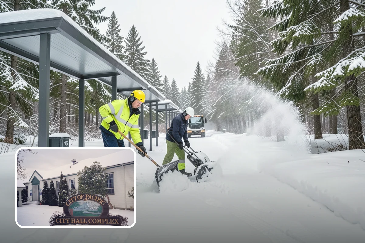 School Campus Snow Removal in Pacific, King County, WA - Campus ready before students arrive