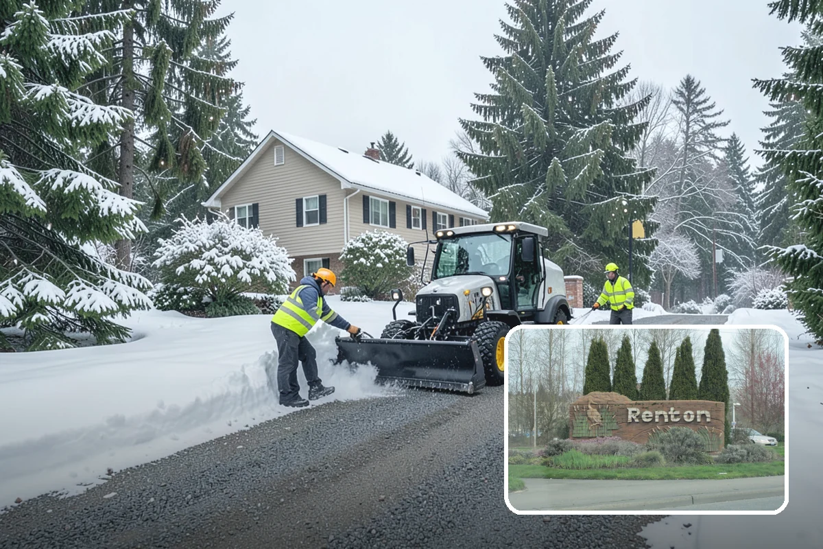 School Campus Snow Removal in Renton, King County, WA - Campus ready before students arrive