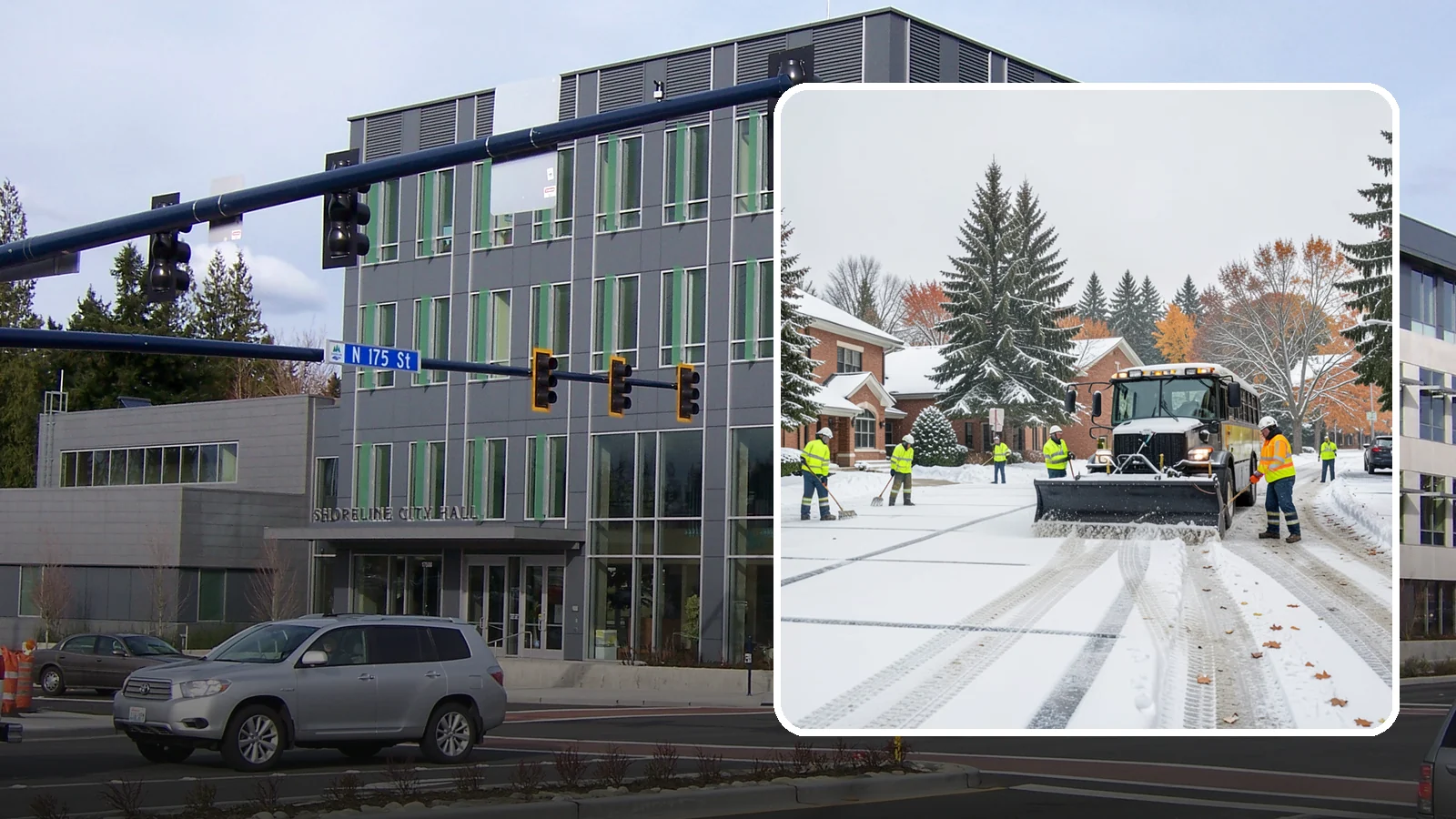 School Campus Snow Removal in Shoreline, King County, WA - We clear school campuses so students, staff, and buses arrive and move safely on snowy mornings.