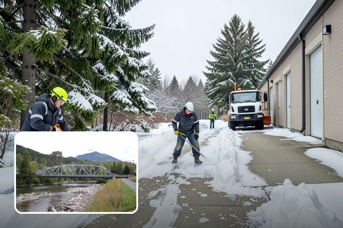 School Campus Snow Removal in Skykomish, King County, WA - Campus ready before students arrive