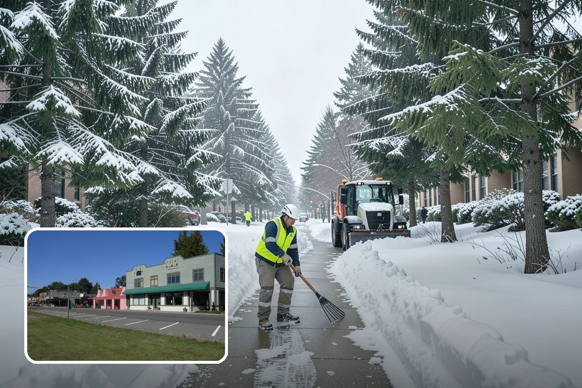 School Campus Snow Removal in Snoqualmie, King County, WA - Campus ready before students arrive