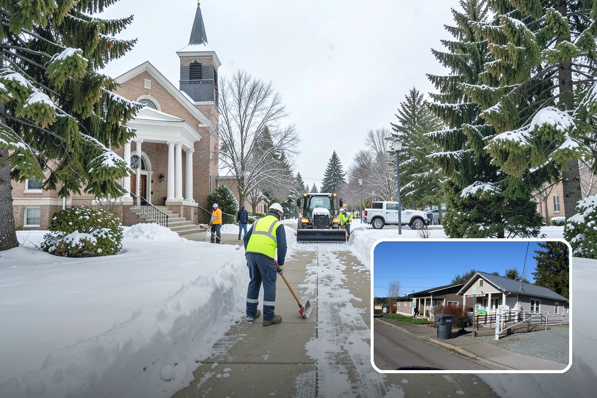 School Campus Snow Removal in South Prairie, Pierce County, WA - Campus ready before students arrive