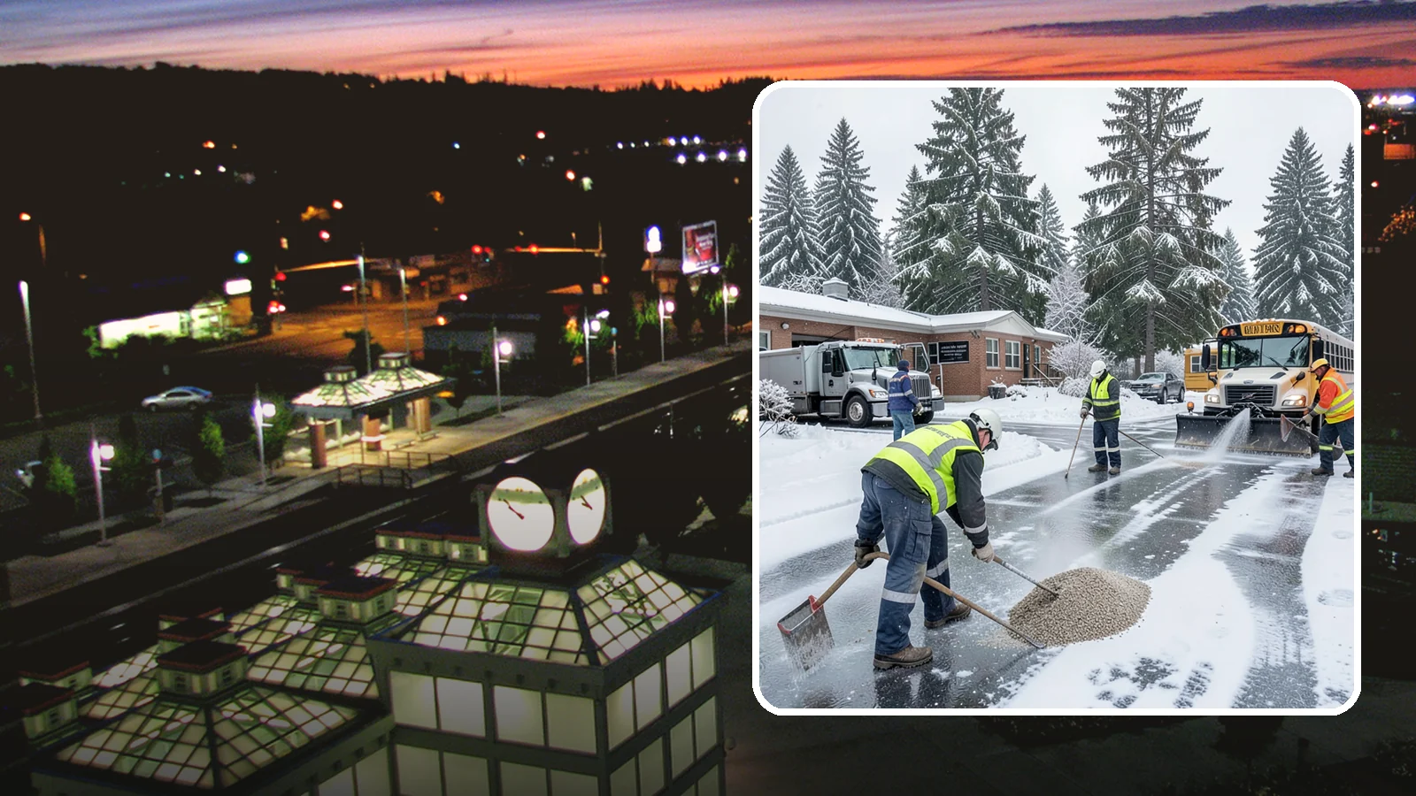 School Deicing in Auburn, King County, WA - Deicing for schools that keeps bus loops, crosswalks, and student entrances safe before the first children arrive on a frozen...