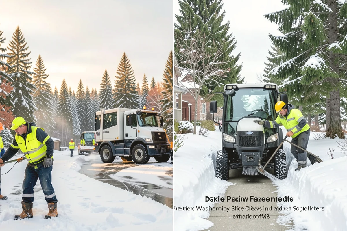 School Deicing in Black Diamond, King County, WA - Map bus loops, crosswalks, entrances, and student paths with staff