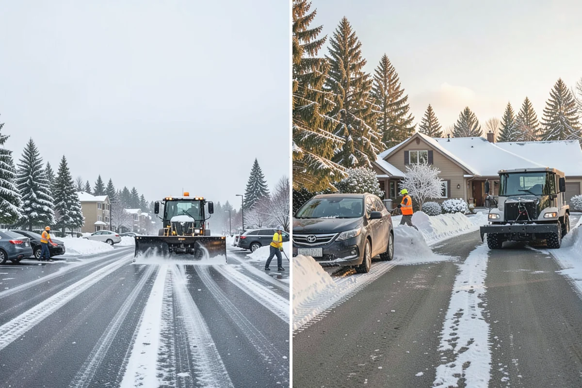 School Deicing in Bonney Lake, Pierce County, WA - Map bus loops, crosswalks, entrances, and student paths with staff