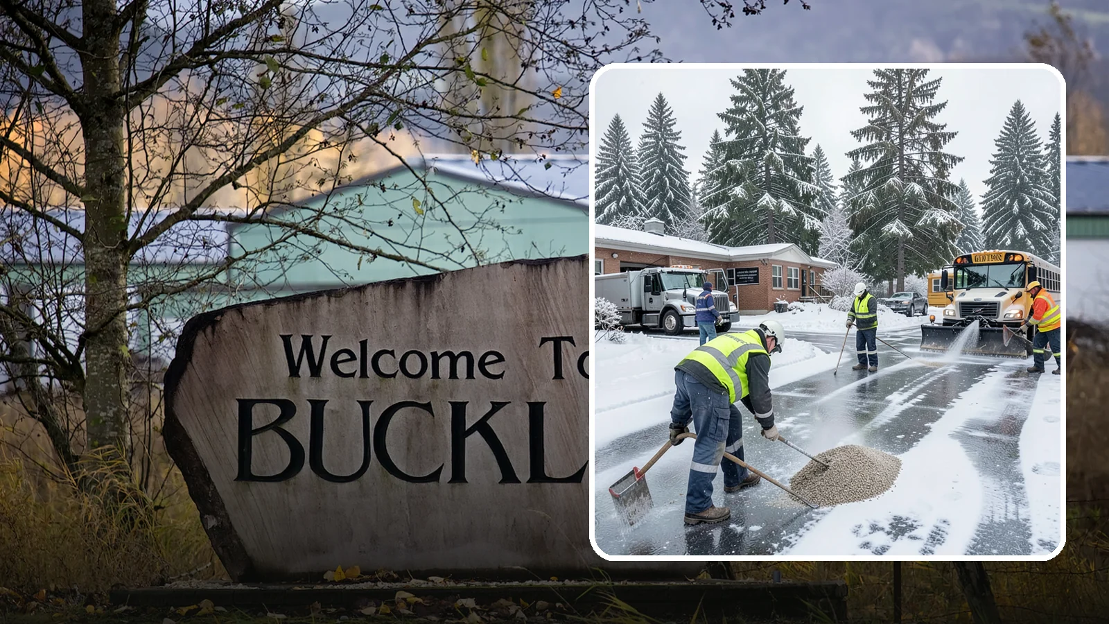 School Deicing in Buckley, Pierce County, WA - Deicing for schools that keeps bus loops, crosswalks, and student entrances safe before the first children arrive on a frozen...