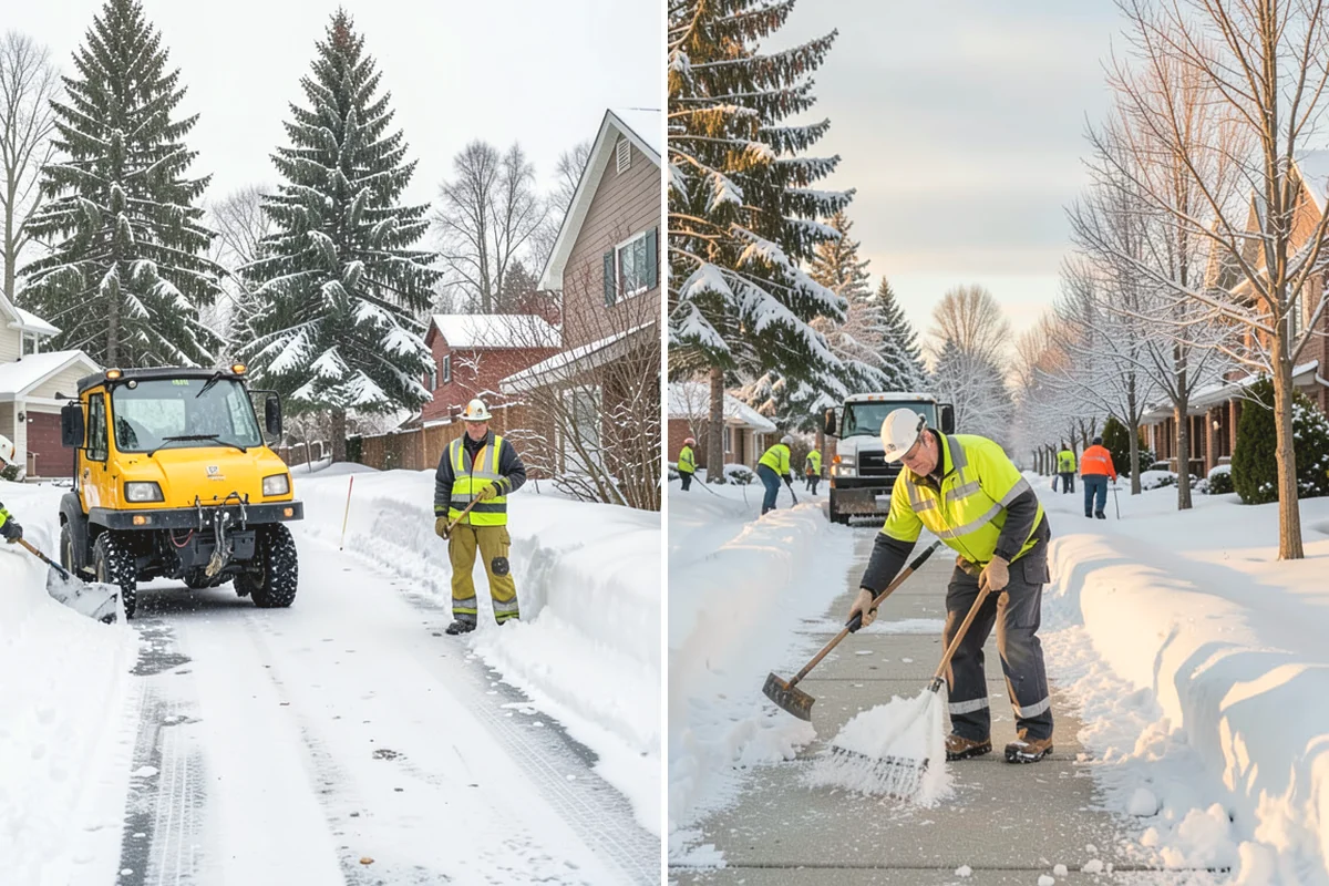 School Deicing in Burien, King County, WA - Map bus loops, crosswalks, entrances, and student paths with staff