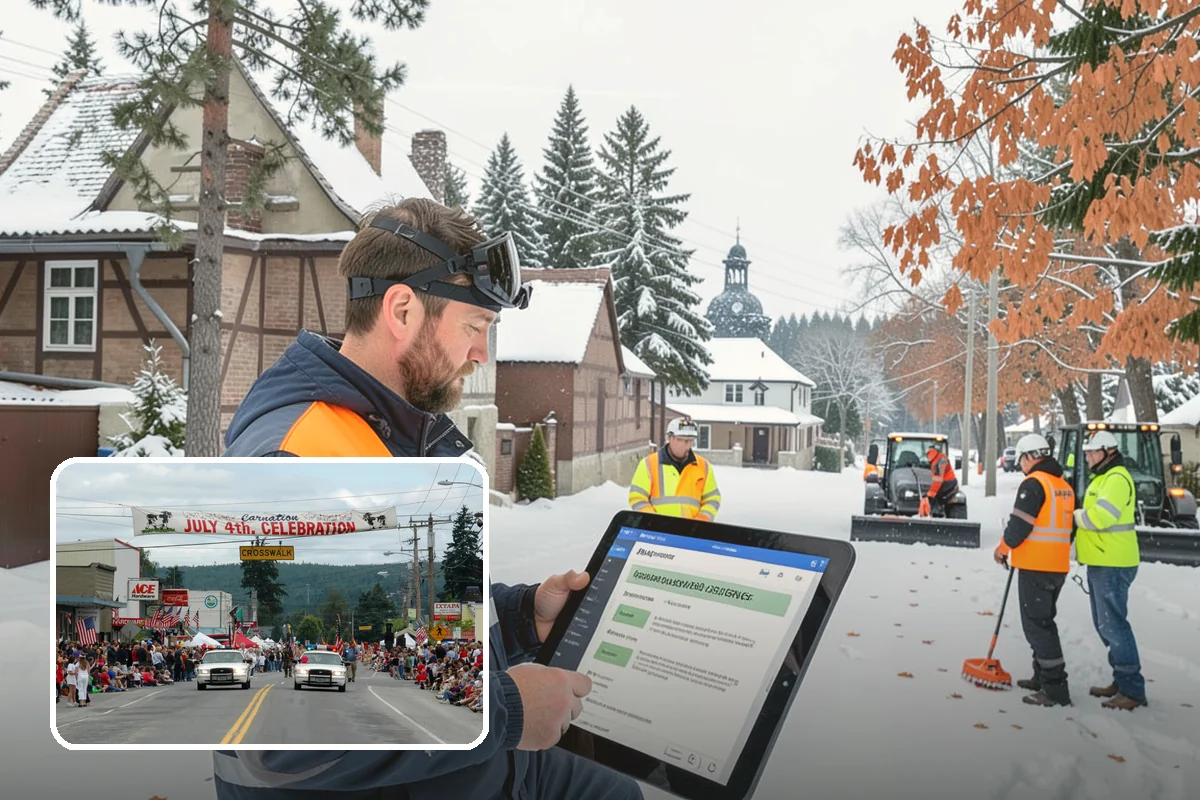 School Deicing in Carnation, King County, WA - Protects students at busy bus loops and crosswalks