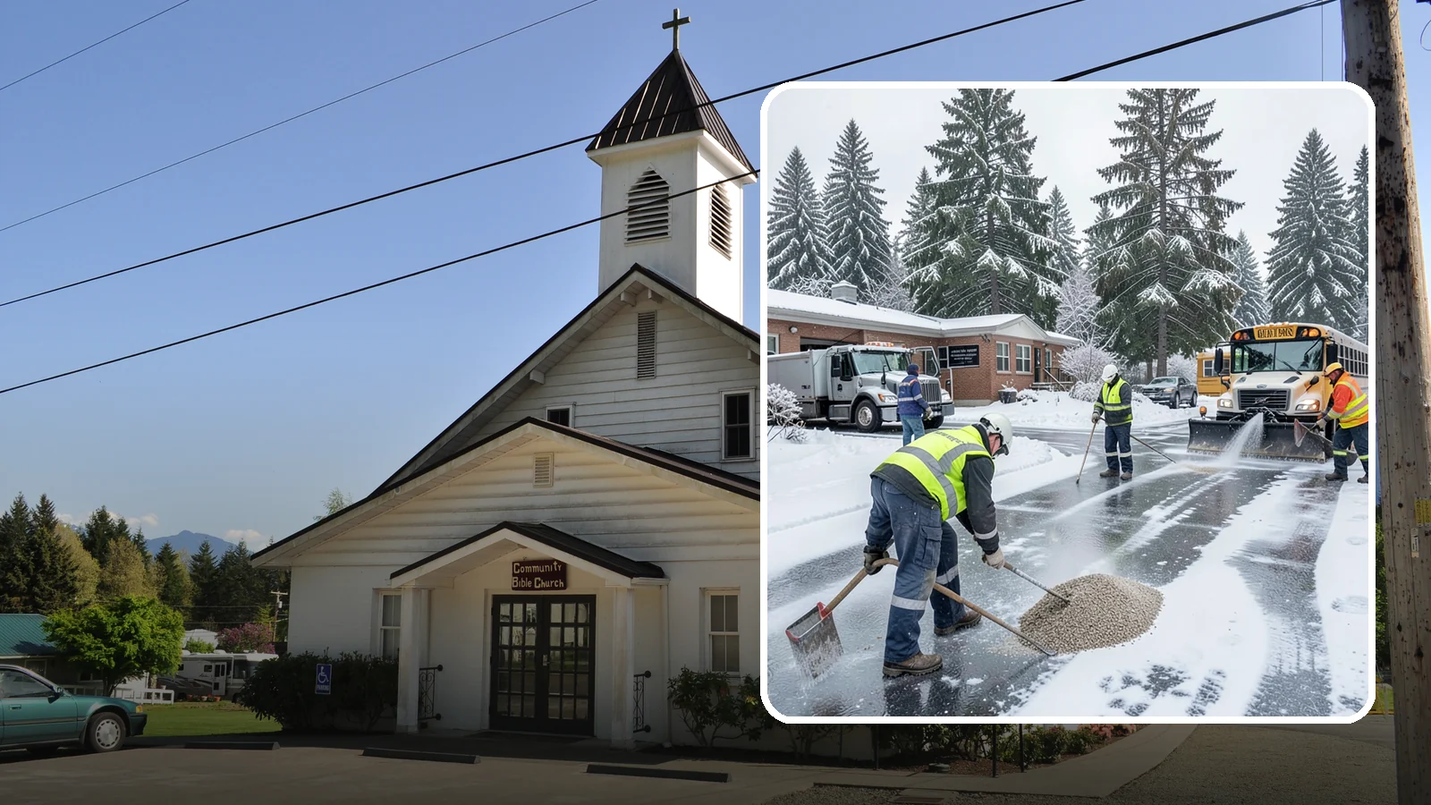 School Deicing in Concrete, Skagit County, WA - Deicing for schools that keeps bus loops, crosswalks, and student entrances safe before the first children arrive on a frozen...