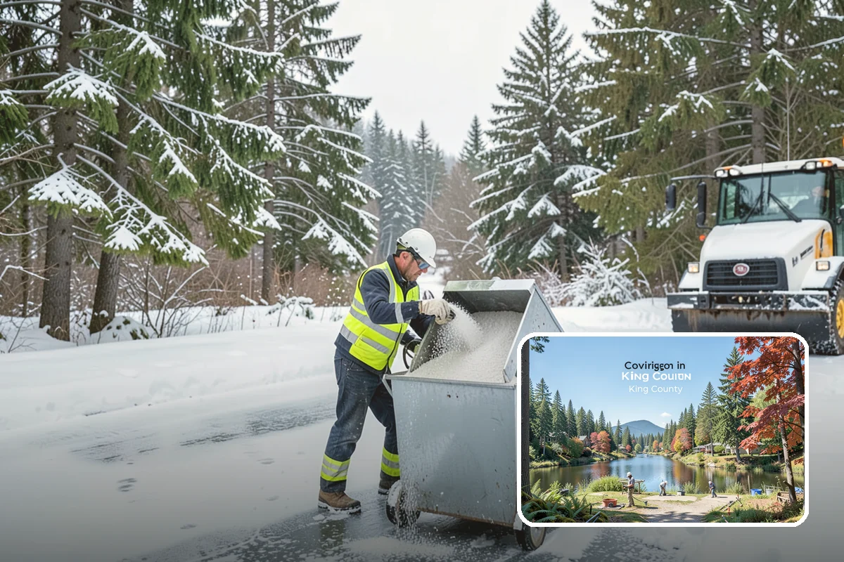 School Deicing in Covington, King County, WA - Protects students at busy bus loops and crosswalks