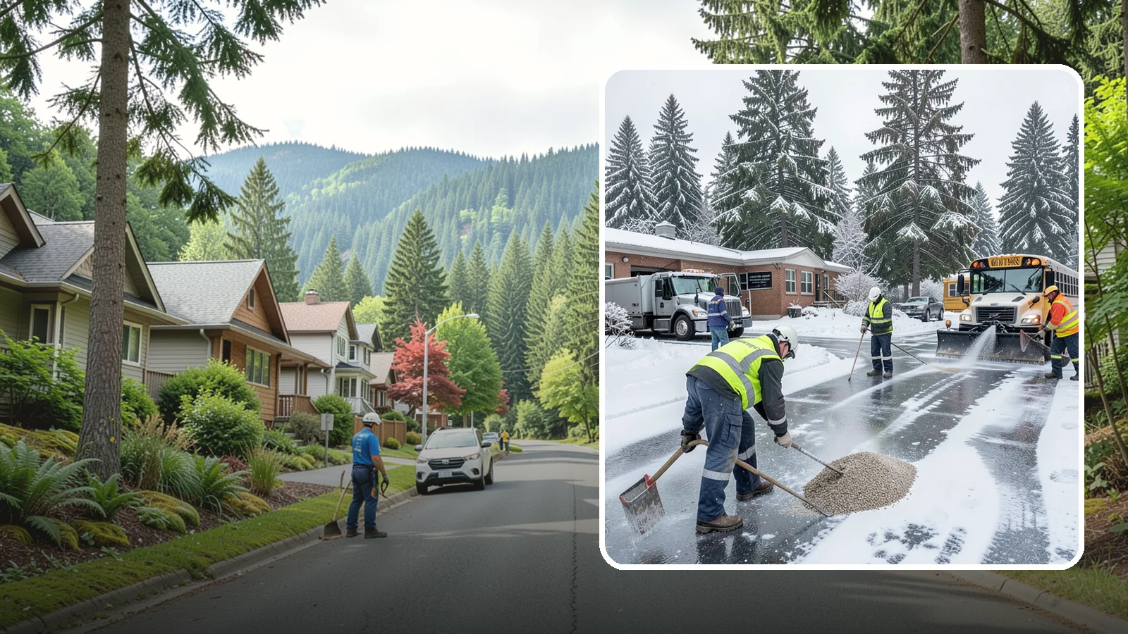 School Deicing in Darrington, Snohomish County, WA - Deicing for schools that keeps bus loops, crosswalks, and student entrances safe before the first children arrive on a frozen...