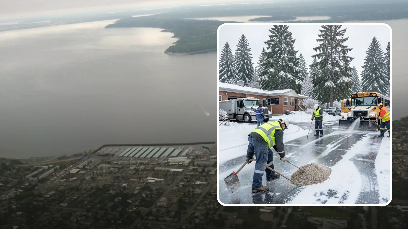 School Deicing in Des Moines, King County, WA - Deicing for schools that keeps bus loops, crosswalks, and student entrances safe before the first children arrive on a frozen...