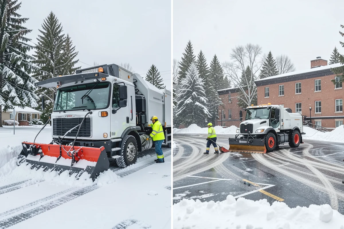 School Deicing in Des Moines, King County, WA - Map bus loops, crosswalks, entrances, and student paths with staff