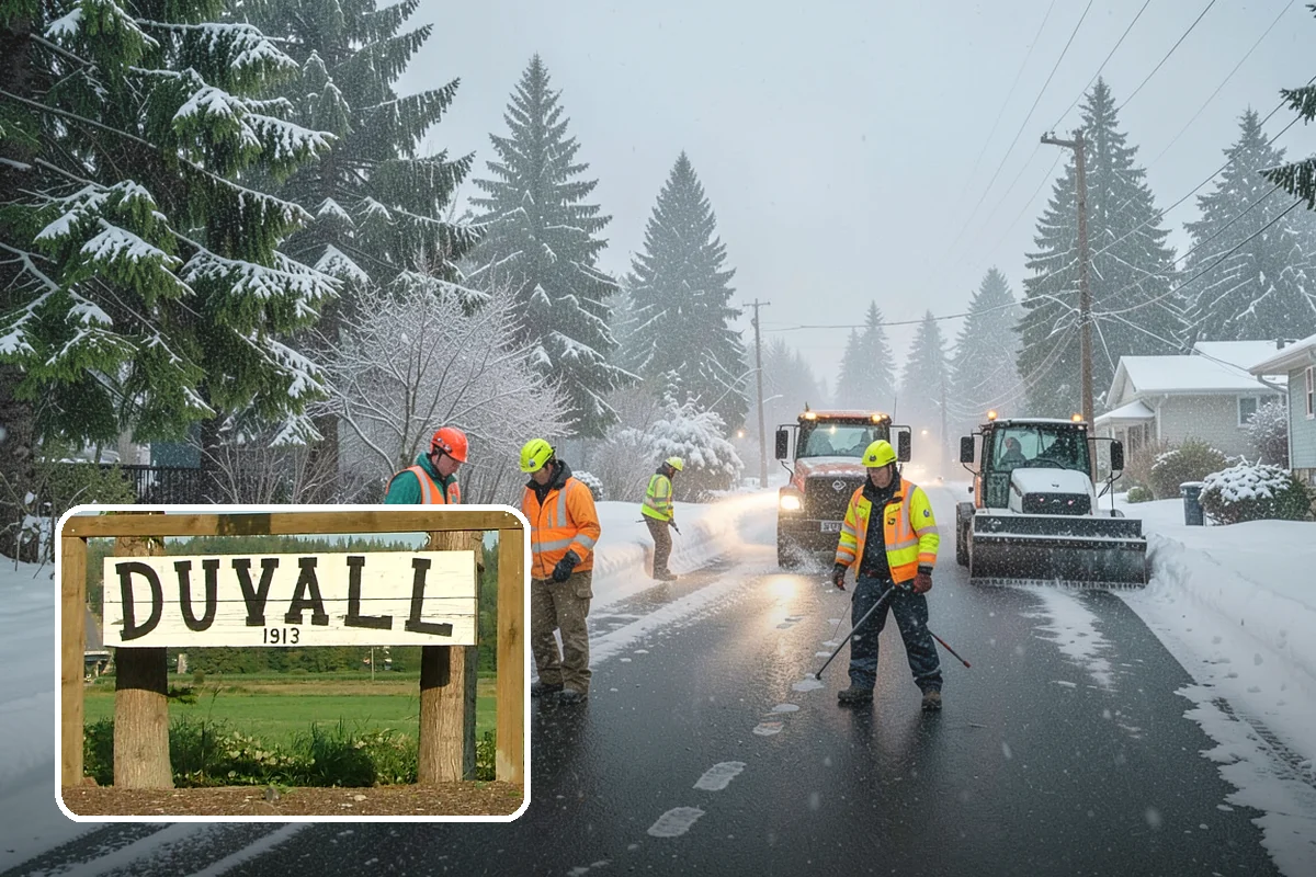 School Deicing in Duvall, King County, WA - Protects students at busy bus loops and crosswalks