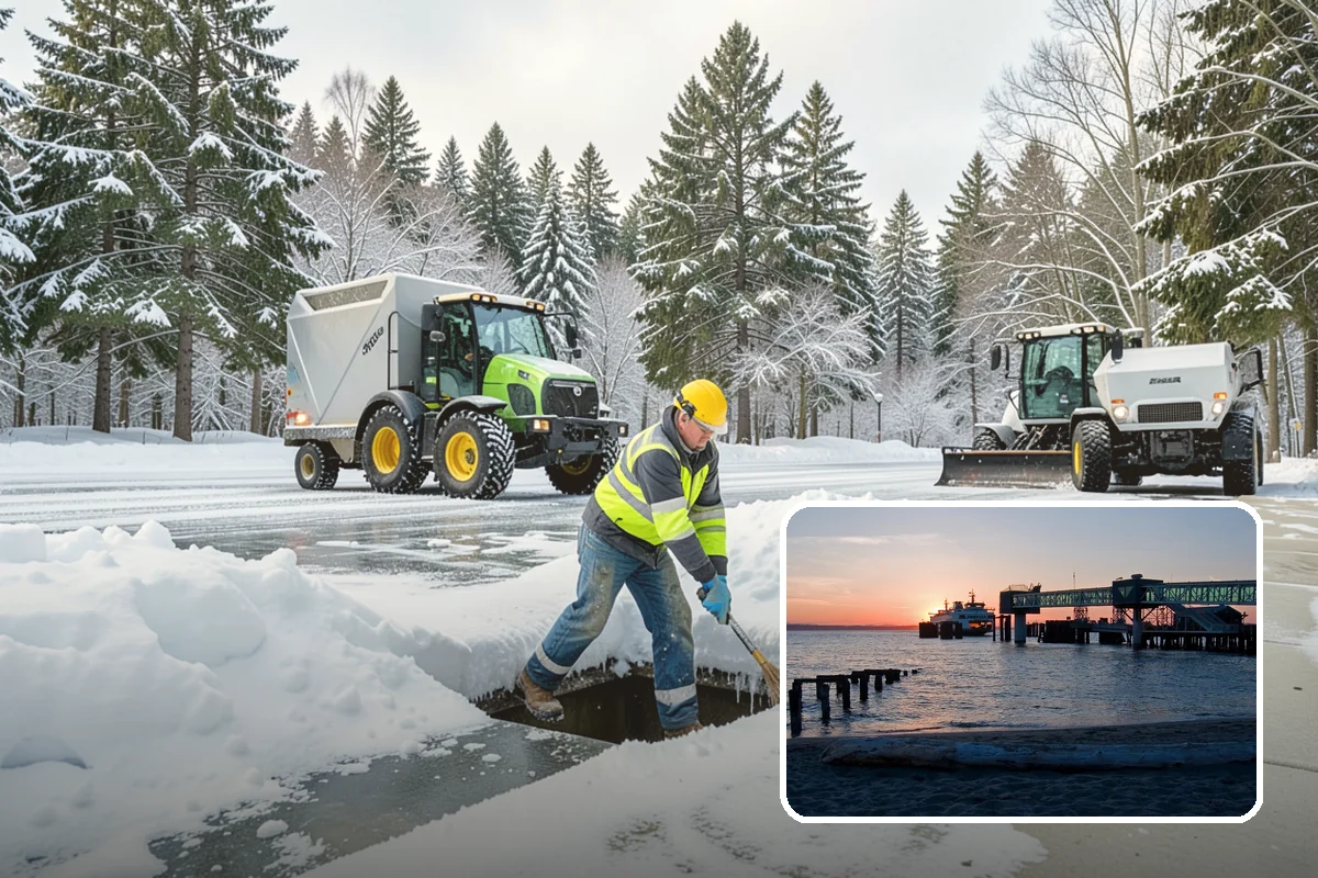 School Deicing in Edmonds, Snohomish County, WA - Protects students at busy bus loops and crosswalks