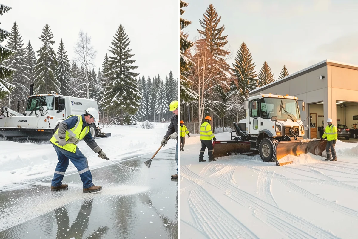 School Deicing in Edmonds, Snohomish County, WA - Map bus loops, crosswalks, entrances, and student paths with staff