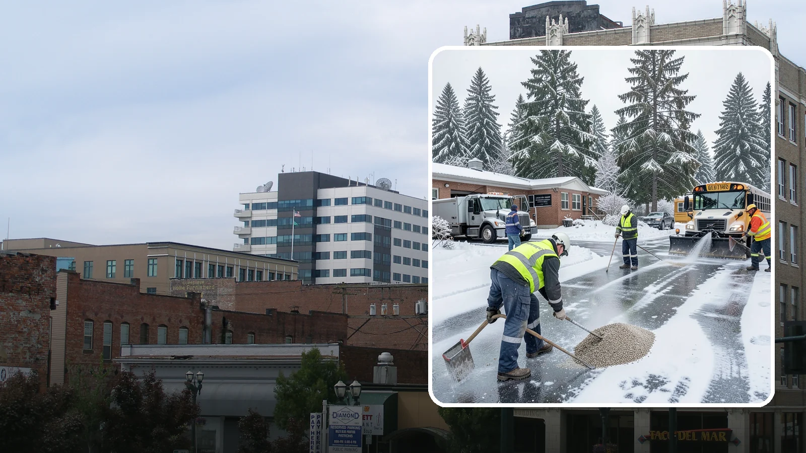 School Deicing in Everett, Snohomish County, WA - Deicing for schools that keeps bus loops, crosswalks, and student entrances safe before the first children arrive on a frozen...