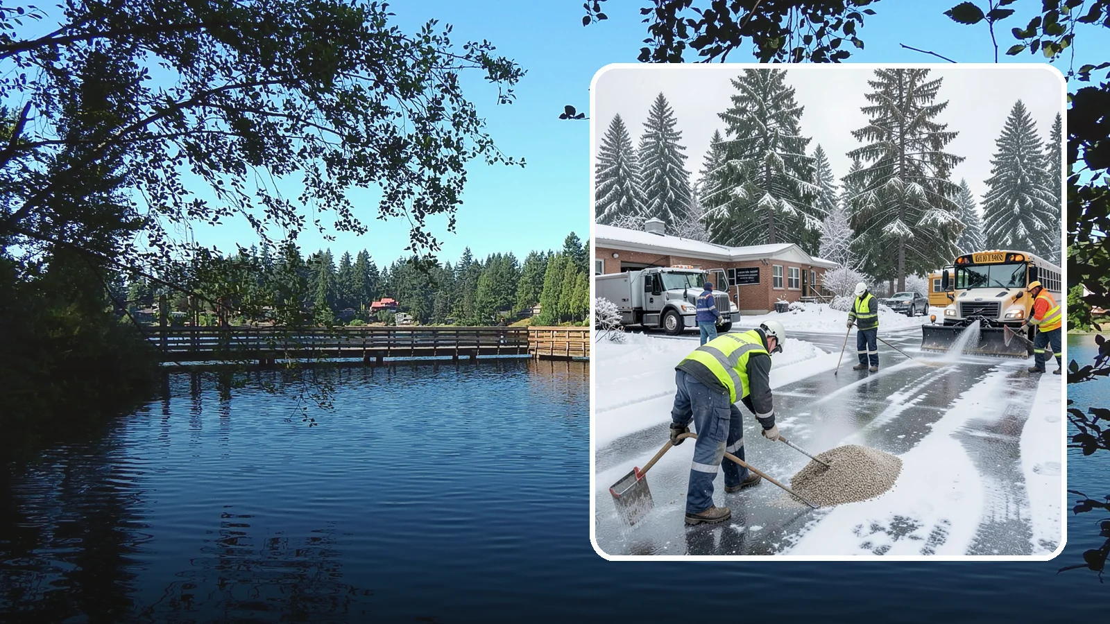 School Deicing in Federal Way, King County, WA - Deicing for schools that keeps bus loops, crosswalks, and student entrances safe before the first children arrive on a frozen...