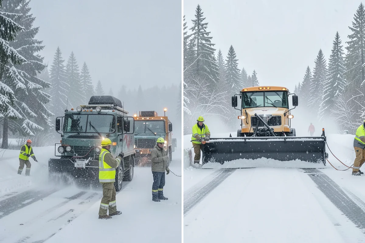 School Deicing in Granite Falls, Snohomish County, WA - Map bus loops, crosswalks, entrances, and student paths with staff