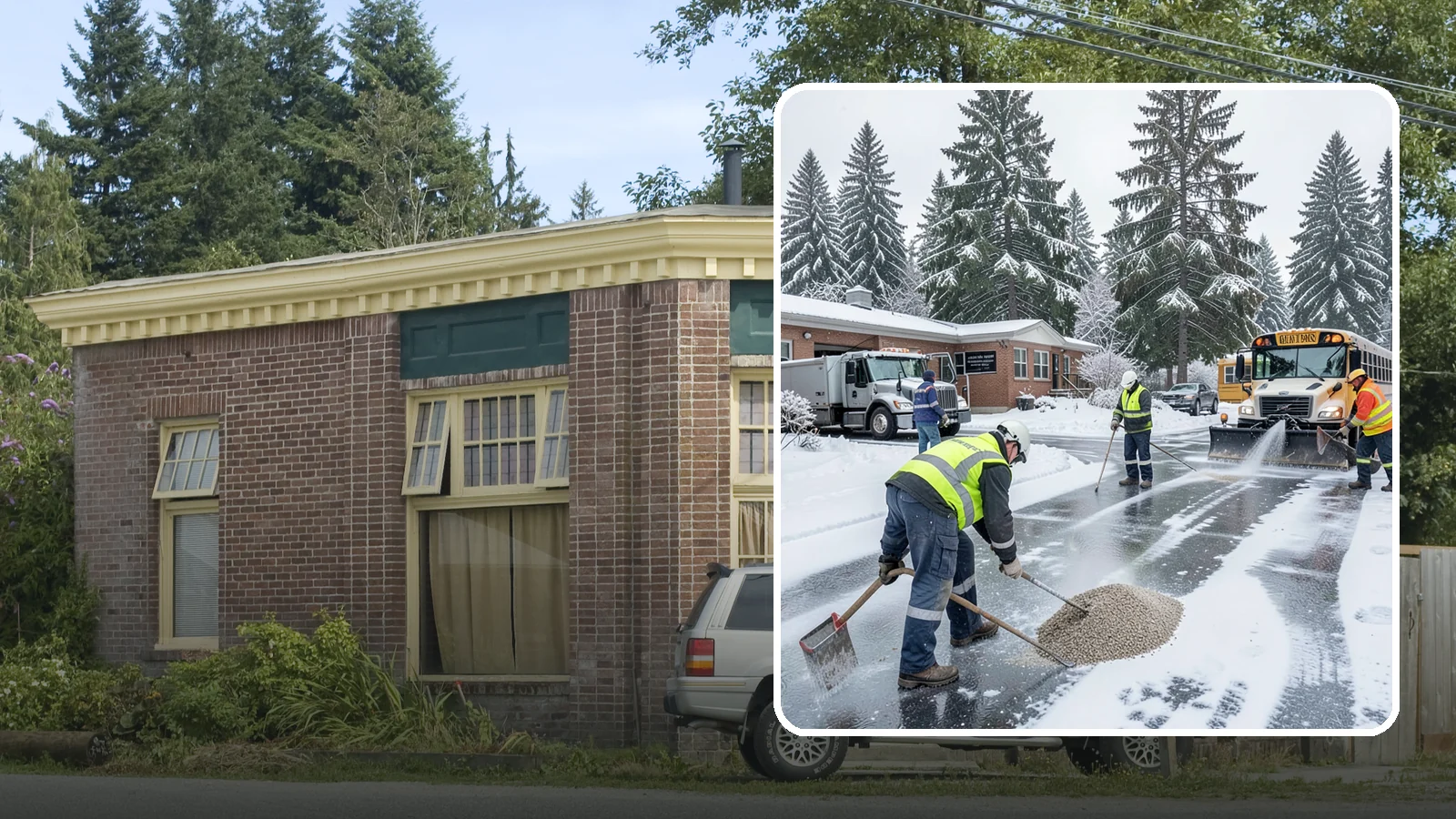 School Deicing in Hamilton, Skagit County, WA - Deicing for schools that keeps bus loops, crosswalks, and student entrances safe before the first children arrive on a frozen...