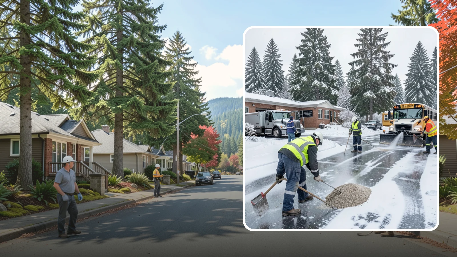 School Deicing in Hunts Point, King County, WA - Deicing for schools that keeps bus loops, crosswalks, and student entrances safe before the first children arrive on a frozen...