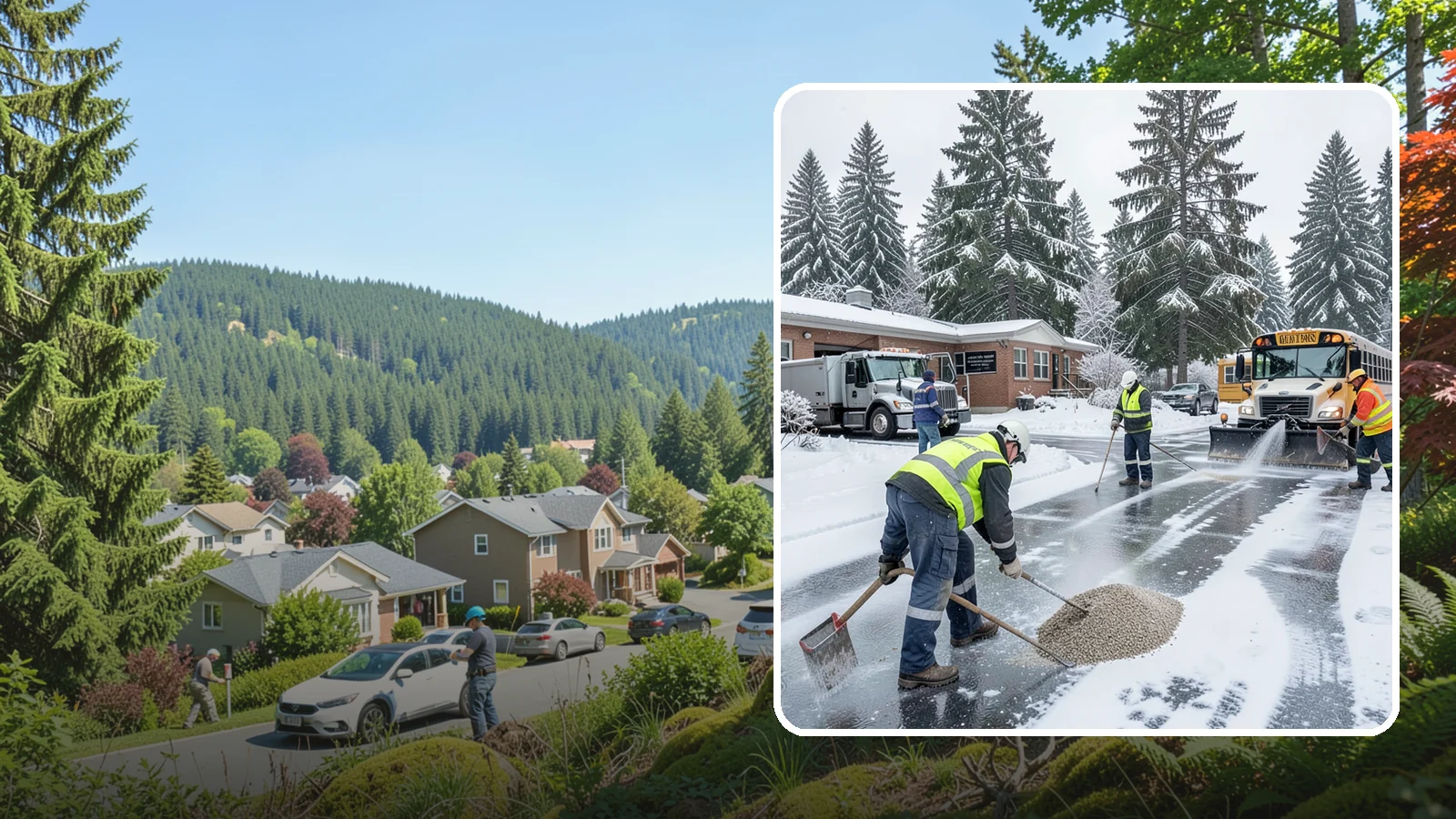 School Deicing in Index, Snohomish County, WA - Deicing for schools that keeps bus loops, crosswalks, and student entrances safe before the first children arrive on a frozen...